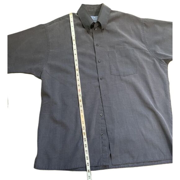 Reaction Kenneth Cole Camp Shirt Short Sleeve Collared Chest Pocket Button Up Lg - Picture 7 of 10